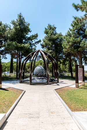 Canakkale Martyrs Memorial military cemetery is a war memorial commemorating the service of about Turkish soldiers who participated at the Battle of Gallipoli.のeditorial素材