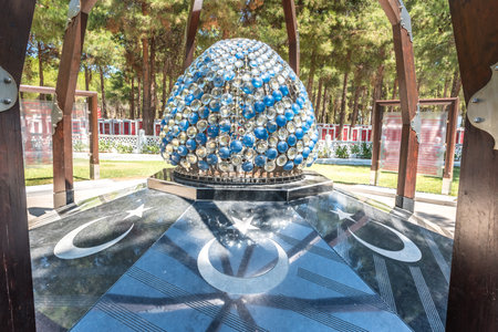 Canakkale Martyrs Memorial military cemetery is a war memorial commemorating the service of about Turkish soldiers who participated at the Battle of Gallipoli.のeditorial素材