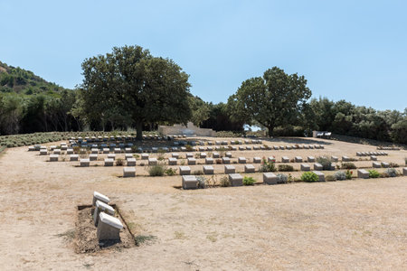 Beach Cemetery at the Anzac Cove, in Gallipoli, Canakkale, Turkey. Beach Cemetery contains the remains of allied troops who died during the Battle of Gallipoli.のeditorial素材