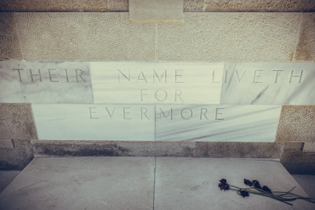Monuments and cemeteries of British and Australian army forces at the Anzac Cove, in Gallipoli, Canakkale, Turkey.のeditorial素材