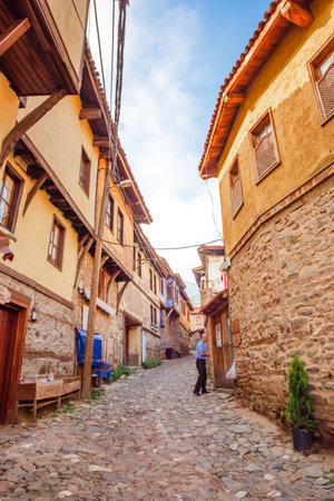 View of historical Cumalikizik village,a popular destination for Tourists and locals in Bursa,Turkey.20 May 2018のeditorial素材