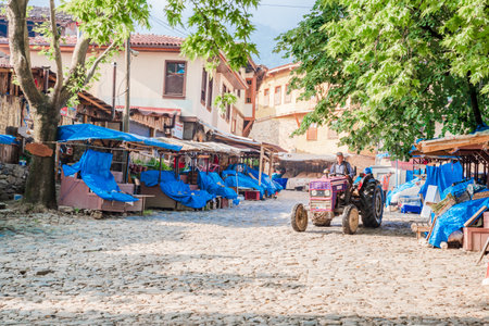 View of historical Cumalikizik village,a popular destination for Tourists and locals in Bursa,Turkey.20 May 2018のeditorial素材