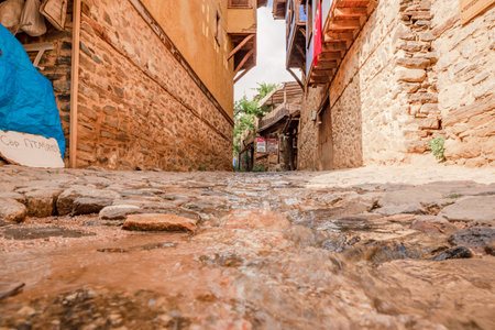 View of historical Cumalikizik village,a popular destination for Tourists and locals in Bursa,Turkey.20 May 2018のeditorial素材