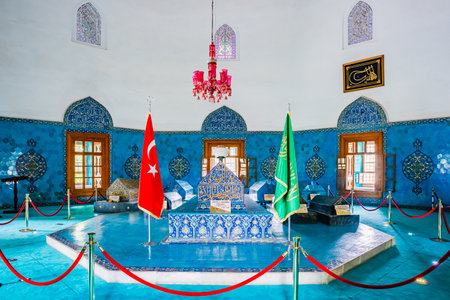 Interior detailed view of Green Tomb that is a part of the larger complex in Bursa,Turkey.20 May 2018のeditorial素材