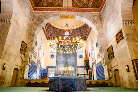 Interior view of Green Mosque also known as Mosque of Mehmed I is a part of the larger complex in Bursa,Turkey.20 May 2018のeditorial素材