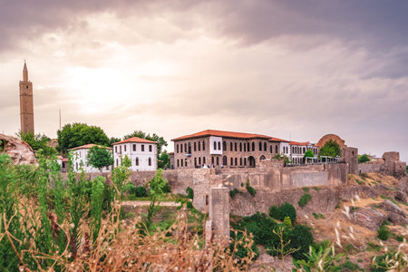 View of Hazreti Suleyman mosque and Diyarbakir Archaeological Museum locates in Sur...