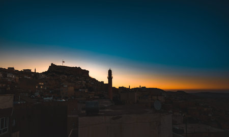 Sunrise landscape view of old Mardin city,a popular city for locals and tourist and located in...