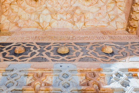Detailed view of Abdullatif Mosque gate which was built during Artuklu period in Mardin,Turkey.17...