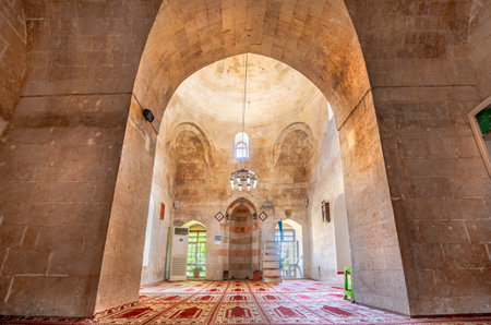 Interior of Hamidiye Mosque(Seyh Zebuni)built in 1347 and locates in Mardin,Turkey.17 June 2018のeditorial素材