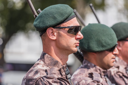 Turkish police special operations march for Military parade at Turkish 30 August Victory day in...