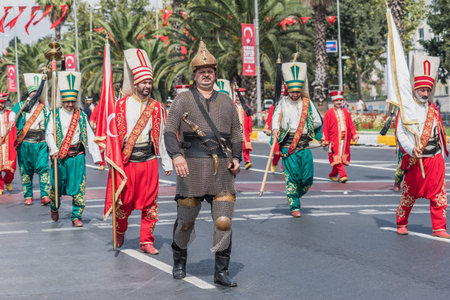 Turkish Ottoman Military Band march for Military parade at Turkish 30 August Victory day in...