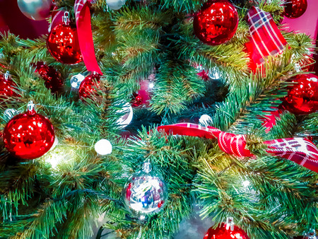 Soft close up view of Christmas with tree decorationsの写真素材