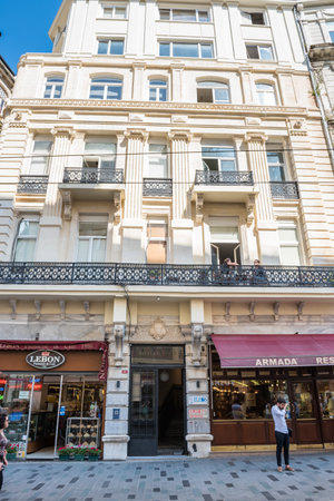 Exterior view of Hidivyal Palas building which located in beyoglu,Istanbul,Turkey.25 July 2019のeditorial素材