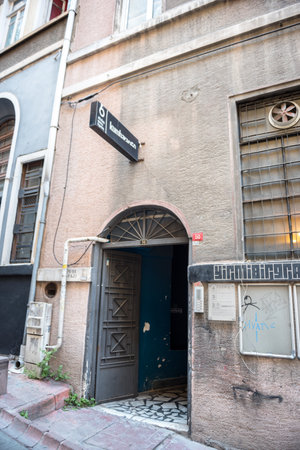 Exterior view of Kumbaraci50 theatre building which located in beyoglu,Istanbul,Turkey.25 July 2019のeditorial素材
