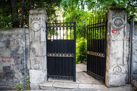 Gate of Church of Maria in Beyoglu,Istanbul,Turkey.25 July 2019