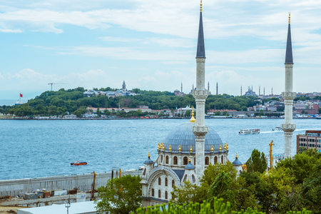 Summer landscape view of Istanbul city,Bosporus and Europe side in Istanbul,Turkey