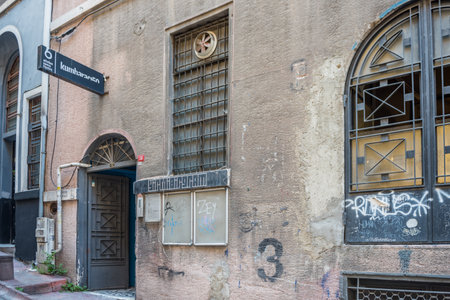 Exterior view of Kumbaraci50 theater building which located in beyoglu,Istanbul,Turkey.25 July 2019のeditorial素材