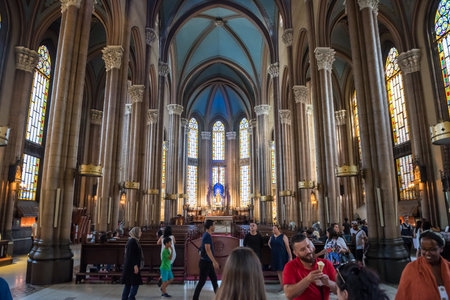 Interior view of Church of St. Anthony of Padua or locally as Sent Antuan is the largest church of the Roman Catholic Church in Istanbul, Turkey.25 July 2019のeditorial素材