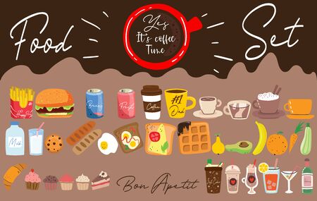 A series of fun food vectors.のイラスト素材