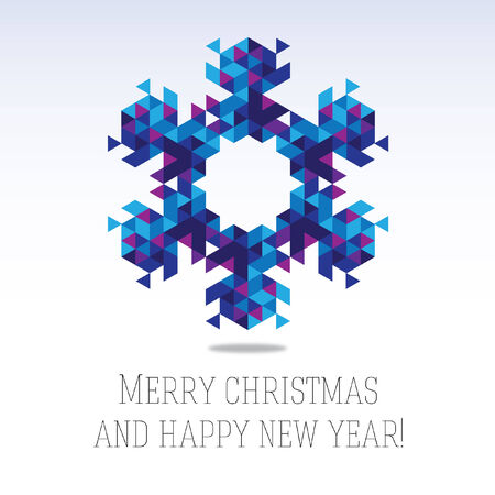 Business greeting christmas and New year card. Abstract triangle snowflake. のイラスト素材