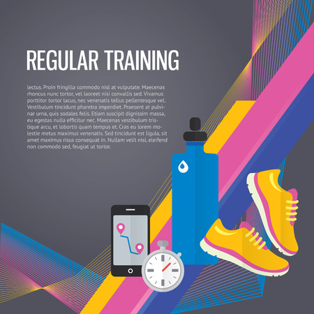 Jogging sport gym background about regular training, water, metrics.のイラスト素材