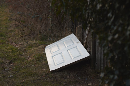 Old door in the backyard .の写真素材