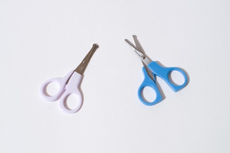 Children scissors isolated on white background.の写真素材