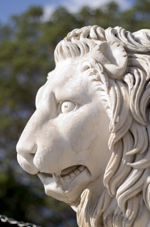 Stone lion head.の写真素材