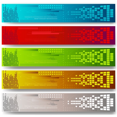 four vector colorful banner setのイラスト素材