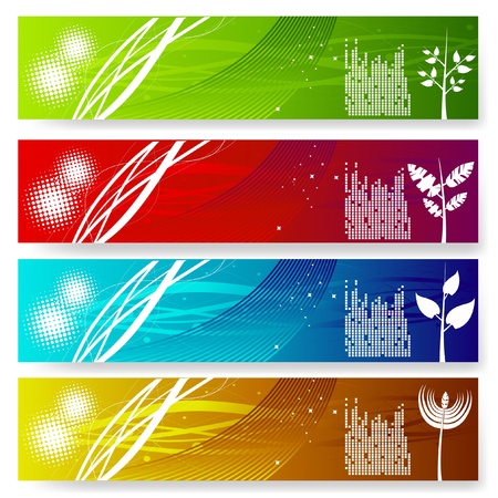 four vector colorful banner setのイラスト素材