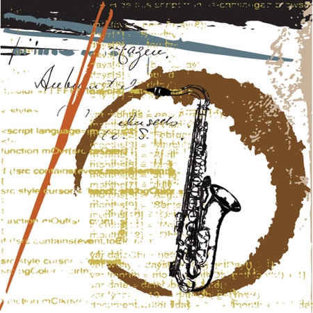 musical grunge backgroundのイラスト素材