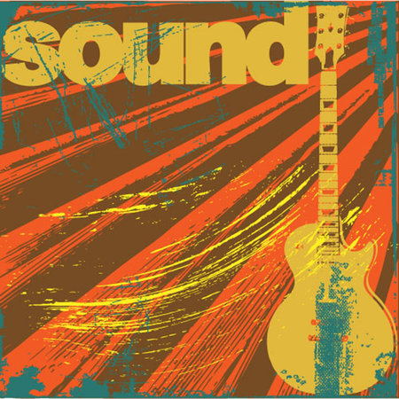 music on a grunge backgroundのイラスト素材