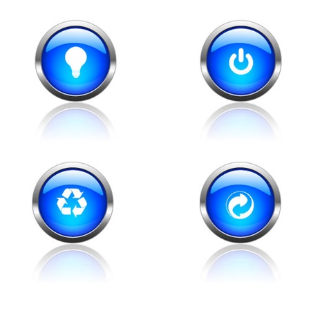 Blue Environment Button Setのイラスト素材