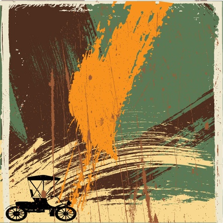 vector old car grunge designのイラスト素材