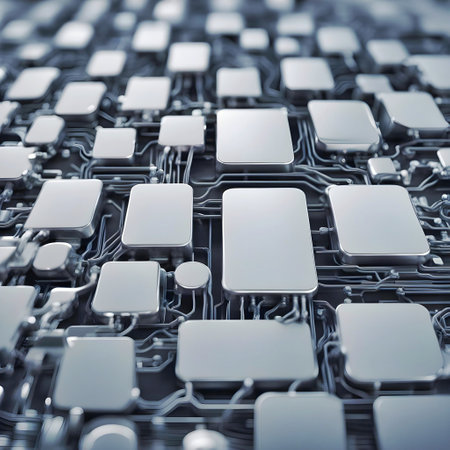 Circuit board close-up. Technology background. 3d renderingの素材