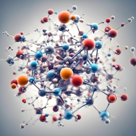 Molecular structure, 3d render, computer generated abstract backgroundの素材