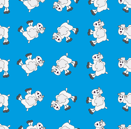 The basis for the background, made up of many cute sheep, white and fluffyのイラスト素材