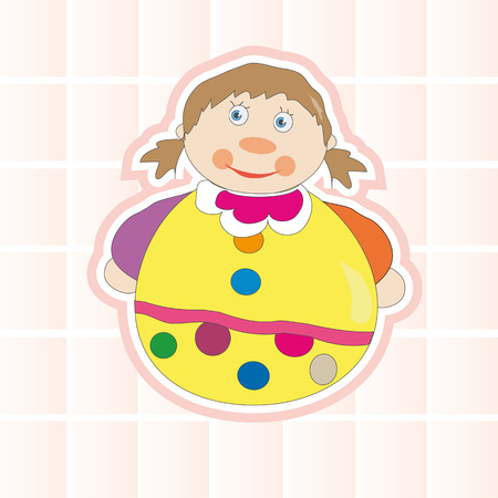 Children fun, colourful toys Tumbler on a pink background rectanglesのイラスト素材