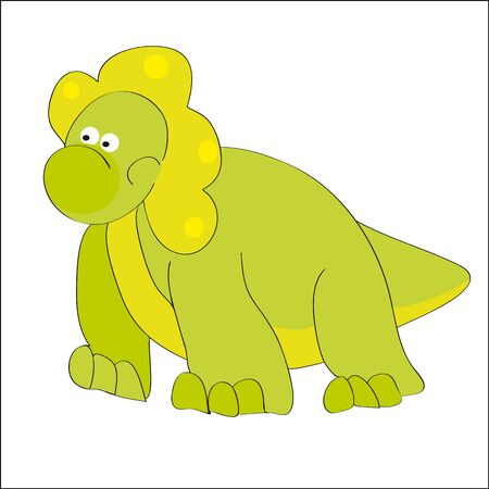 illustration. The image of a dinosaur, a protoceratops isolated on white background.のイラスト素材