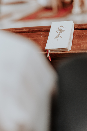 Prayer book in the catholic churchの写真素材