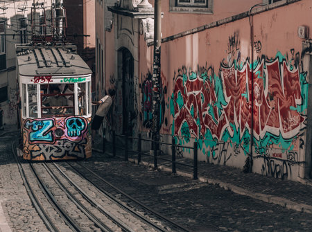 Elevador da Bica Tram, Lisbon, Portugal