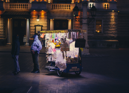 street souvenir shop, Lviv, Ukraineのeditorial素材