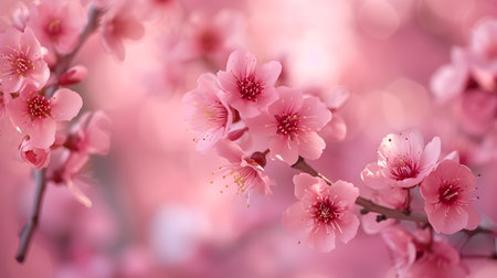 cherry blossom in spring time with soft focus and bokehの素材