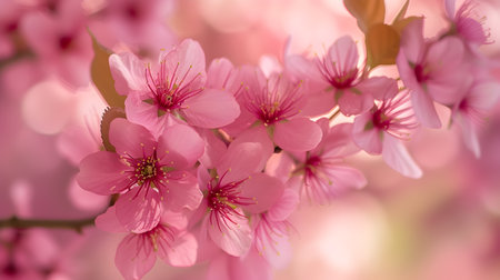 cherry blossom in spring time with soft focus and shallow depth of fieldの素材