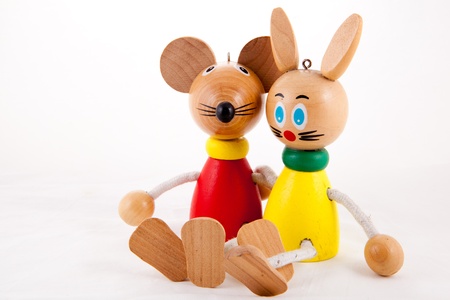 Two Rabbits Wood Toyの写真素材