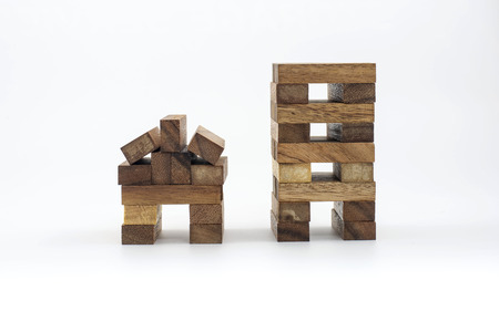 Block house made of childrenの写真素材