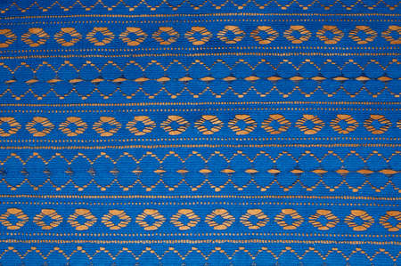 blue ribbon with ornament backgroundの写真素材