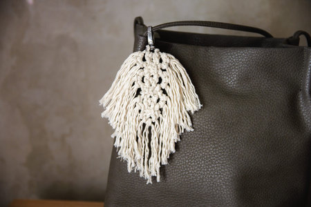 Handmade macrame keychains are made of natural cotton thread and attached to the clasp.They are...