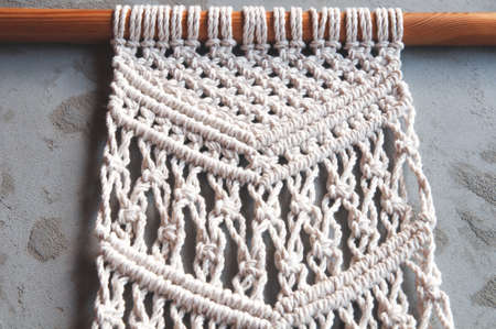 Fragment panel in boho style in macrame style to create a cozy atmosphereの写真素材