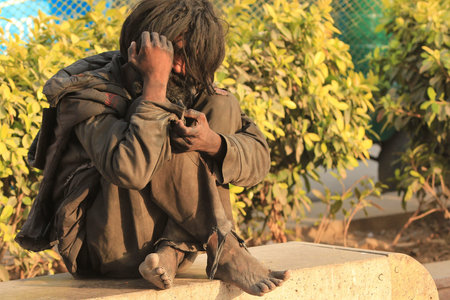 NEW DELHI, INDIA Ð MARCH 6:  Homeless man from New Delhi, India.